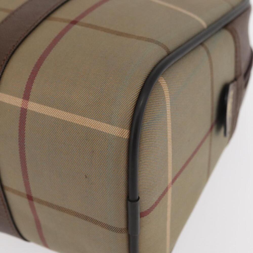 Burberrys Nova Check Boston Bag Canvas Leather Beige Gold Auth ka319 - Picture 14 of 16